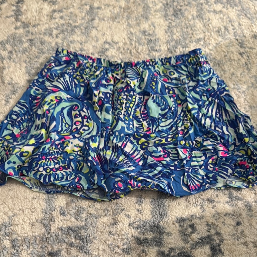 Lilly Pulitzer Blue and Pink Patterned Skort size 6